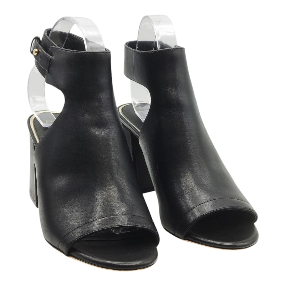 Deltan Sadie Sandal Shootie Size 9 Black Open Toe Ankle Strap Leather - Picture 13 of 13